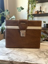 2 Vintage Brown Leather Camera Bags With Shoulder Strap