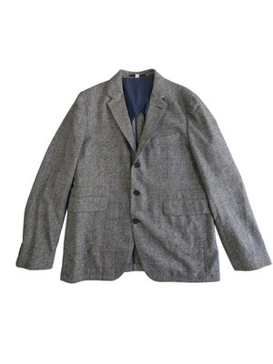 Boden Herren Blazer Sakko Größe 44R Grau Wollmischung Made In Portugal Smart Sehr guter Zustand