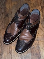 Vintage Stacy Adams Wingtip Leather 2 Tone S 11 D