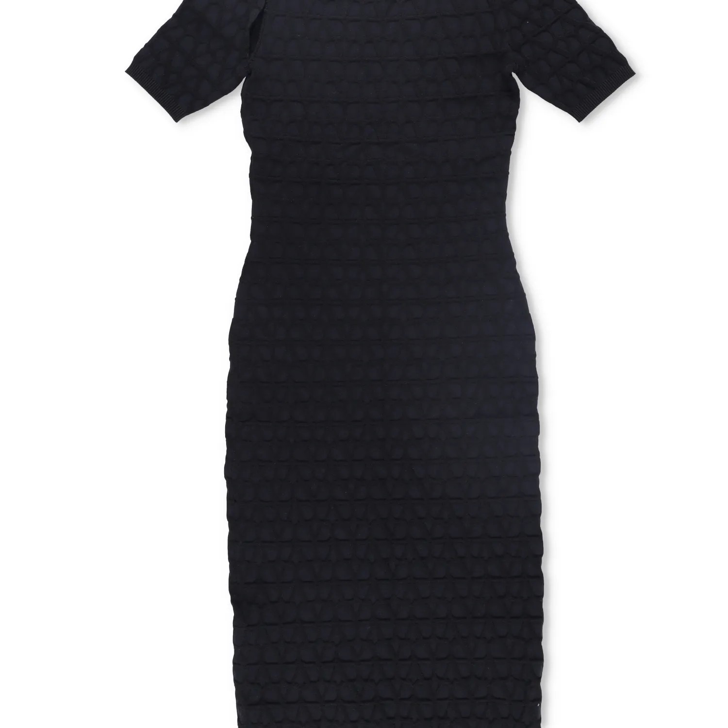 VALENTINO Womens Knit Midi Dress Black Round Neck Half Sleeve Large RRP 1850 thumbnail 5