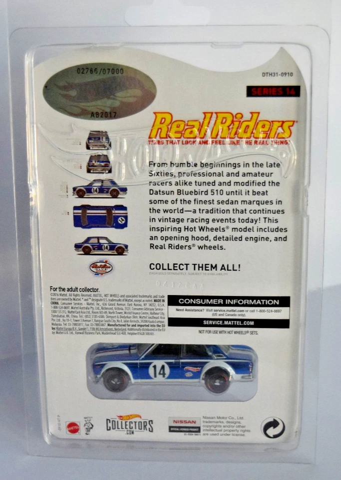 Hot Wheels RLC 2014 Real Riders serie 14 Datsun Bluebird 510 #2766/7000 bajo... Foto 2 de 3