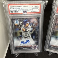 2017 Bowman Draft Chrome Mark Vientos Rookie RC 1st CDAMV Auto PSA 10 Gem MT