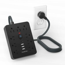 14-in-1 US Power Strip Surge Protector 8 AC Outlets 6 USB Ports 2x Type C Port 