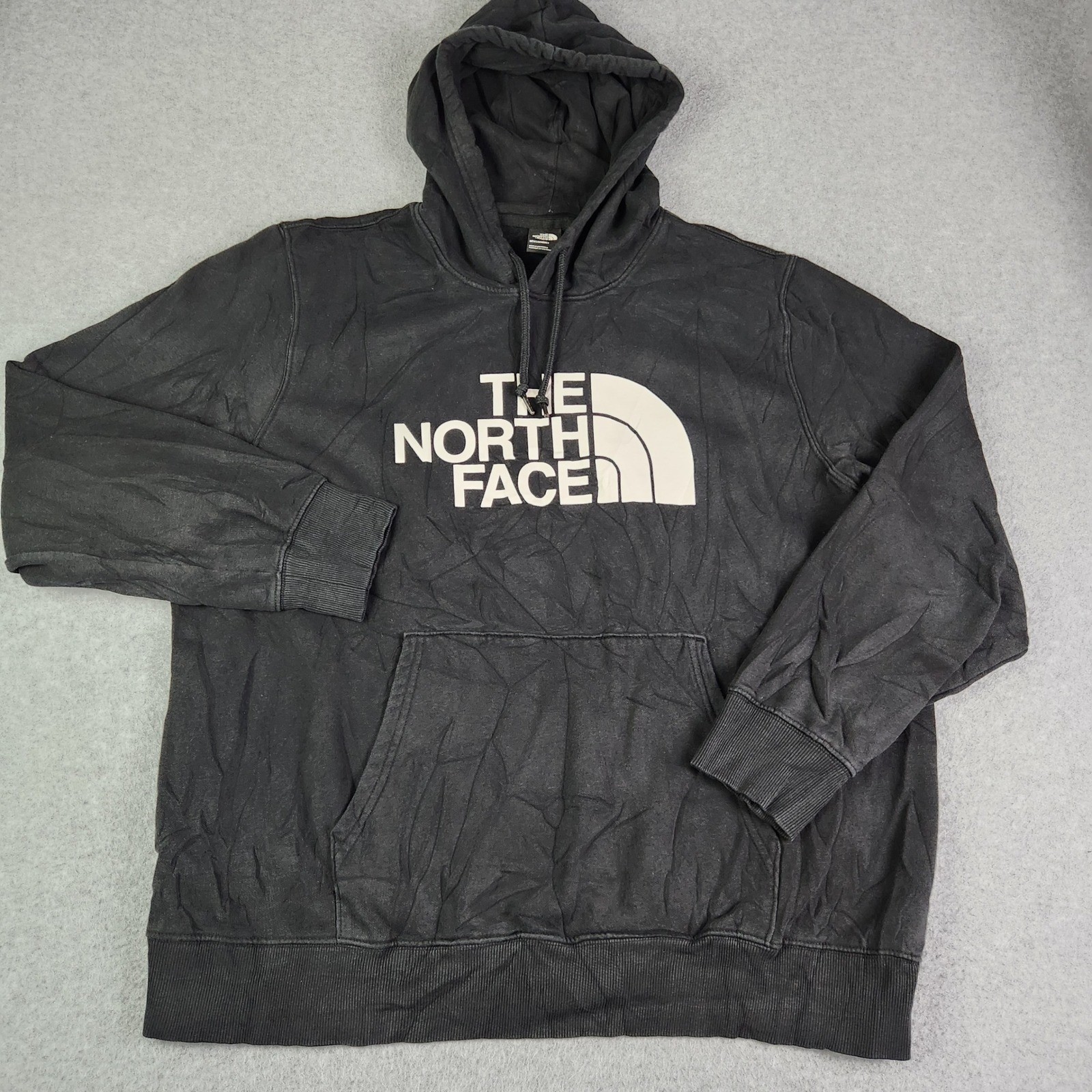 The North Face Hoodie Mens XXL Black Half Dome Logo Pullover Fleece Sweatshirt
