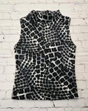 Vintage 90s Y2K fuzzy leopard tank shirt (Size Large)