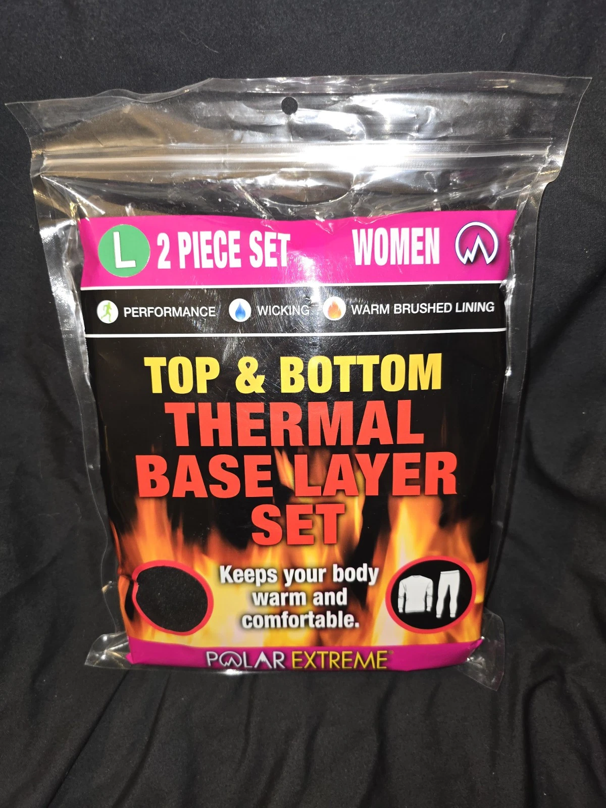 Large Top,Bottom Thermal Base Layer Woman’s Polar Extreme Warm Brushed Lining