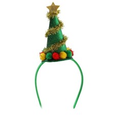 Cute Christmas Tree Hair Hoop Furry Christmas Hat Headband Party Headwear