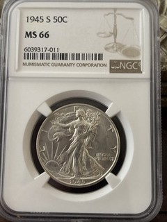 1945 S Walking Liberty Half Dollar NGC MS66