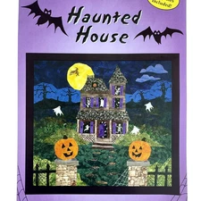 Haunted House Halloween Quilt Pattern w Iron-on Pieces Included Size 30.5 x 28