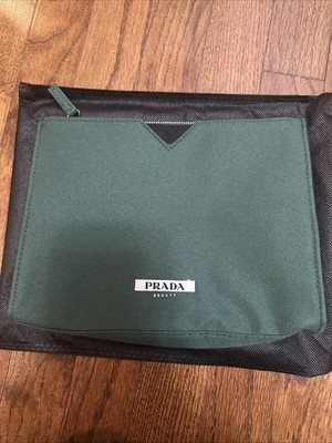 PRADAハンドバッグ.ポーチ Prada Beauty Clutch Bag Cosmetic Pouch Travel Bag (Green - New