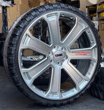 26 G06 Silver Machine Wheels 33 Mud Mt Tires Gmc Yukon Sierra Silverado Tahoe 26 G06 Silver Machine Wheels 33 Mud Mt Tires Gmc Yukon Sierra Silverado Tahoe