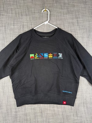 Size M - Sportiqe Women's World Marathon Crewneck Sweatshirt French Terry Black