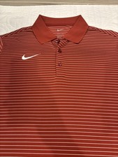 Nike Golf Small Polo Shirt Dri-FIT Red Striped Performance Wicking NWT