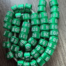 50PCS Custom Closed Aluminum Bird Rings 2026 Green Newborn 10 days