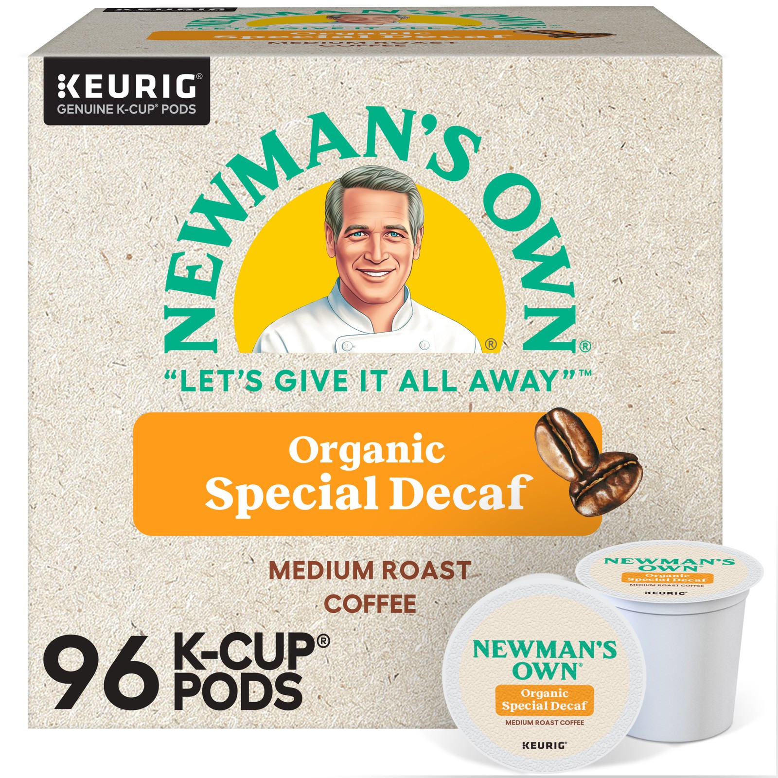 Newman's Own Organics Special Decaf Coffee, Keurig K-Cup Pod