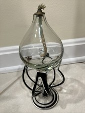 Krosno Jozefina Vintage Glass Oil Lamp Black Made In Poland
