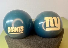 Lot Of 2 Used NFL NY New York Giants Pool Billiard Cue Ball Fade Staining