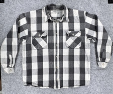 Rothco Flannel Shirt Men's 2XL Extra Heavyweight Buffalo Check Plaid Black White