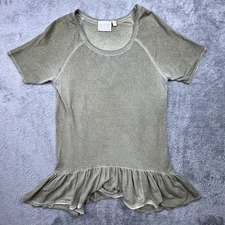 Anthropologie Dantelle Soft Knit Boho Cottagecore Tunic Top Shirt Ruffle Peplum