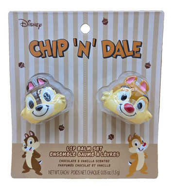 Disney Chip n' Dale Lip Balm Chocolate & Vanilla Scented, BRAND NEW
