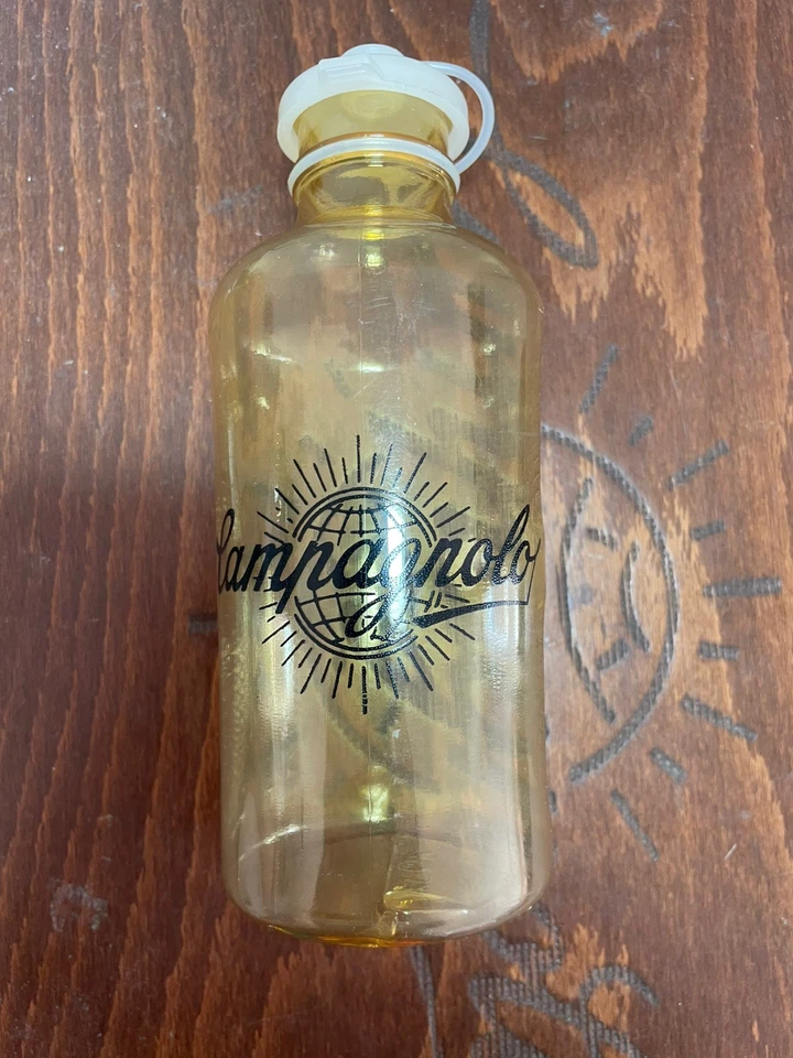 Botella de agua vintage NOS REG TORINO Campagnolo Globo Logo Bronce Blanco RARA Foto 2 de 4