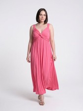 New York & Company Maxi Dress Size XL Pink Twist Front Sleeveless
