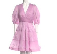 Zimmermann Pleated Mini Dress pink Resort 2024 Collection NWOT AU 0
