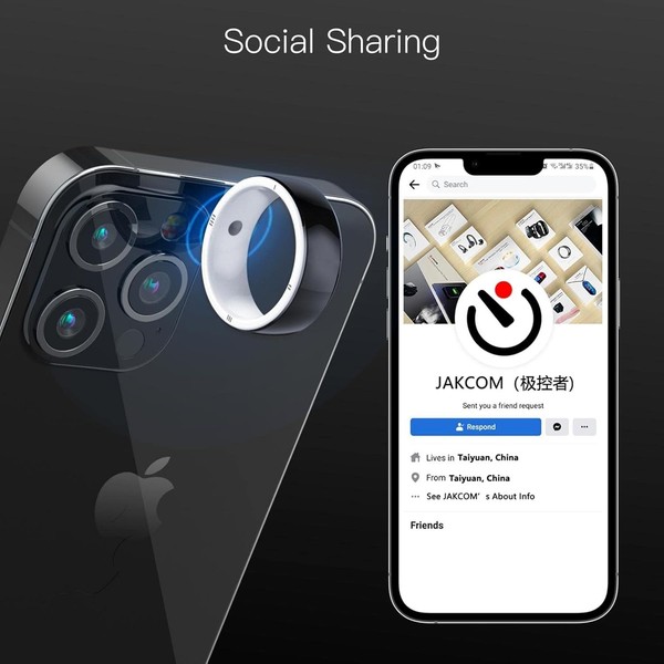 Alternate view of Smart Ring Medium Rfid Device Nfc 125khz 13.56mhz Ic/id Rewritable 128gb Shar