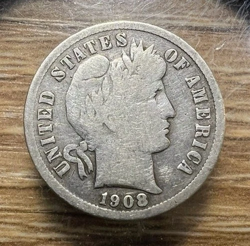 1908-S Barber Dime - Actual Coin Shown - Free Shipping & Tracking INV#603