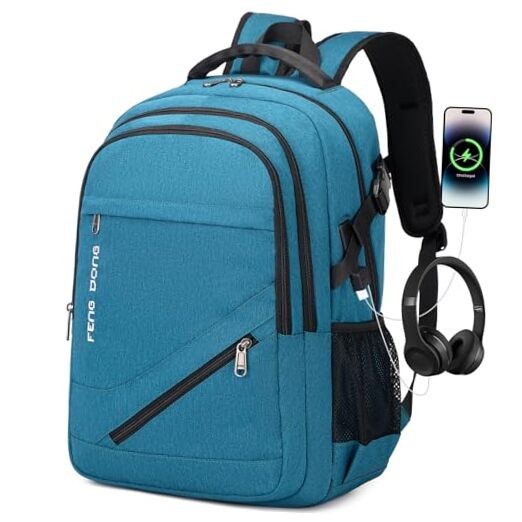 17.3 Inch Large Waterproof Laptop Backpack for Travel College Durable A3-Teal