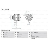 Bosch Generator Lichtmaschine 120A 14V FüR Alfa Romeo 159 Sportwagon 939_ 939