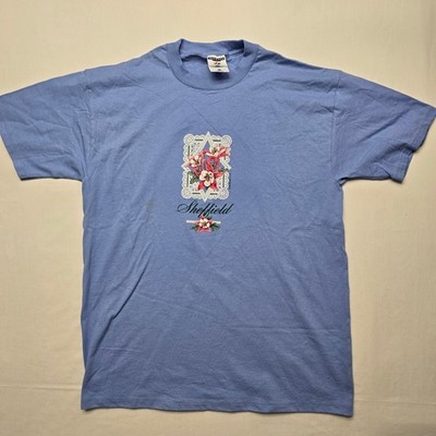 Vintage Sheffield Shirt South Yorkshire England Blue Large Tee 90s