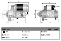 Denso Starter 2 KW FüR Opel Zafira A 2.0 Dti 16V 2.2 Astra G Caravan Saab 9-5