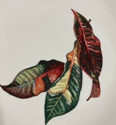 Santa Anita Ware Croton Leaves Salad Plate Flowers Of Hawaii 1949