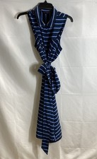 Tommy Hilfiger Women's Blue Striped Tie Waist Shirtdress NWT Size XL