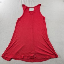 Rue21 Rue+ Plus Size 1X Red Ribbed Knit Trapeze Dress Keyhole Back Sleeveless