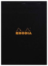 Rhodia Staplebound Notepad - Graph 80 sheets - 8 1/4 x 11 3/4 - Black cover