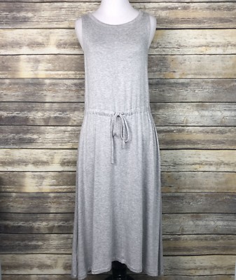 lou and grey midi dress Lou & Grey Heathered Brushedsoft Ruched Tank Midi Dress Size XL Blushwood Heather Women's