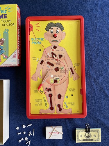 Vintage 1965 OPERATION ELECTRIC GAME Milton Bradley 4545 "Missing One Piece" - Picture 6 of 12