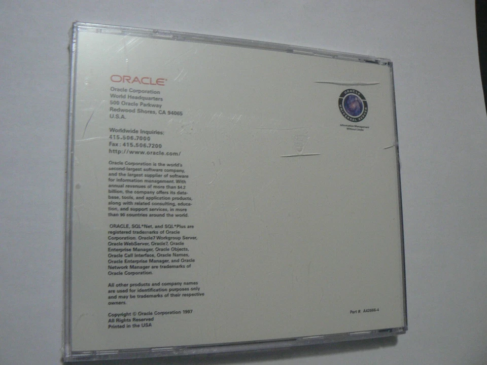 Oracle7 Workgroup Server Release 7.3 for MS Windows NT 4.0 Ready sealed CD only - Image 2 of 2