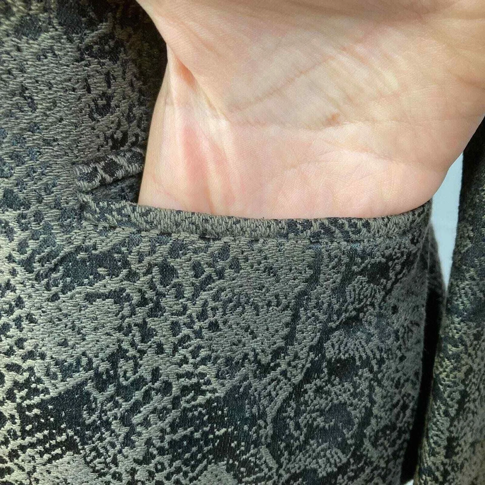 Chaqueta Blazer Express Studio Design Mujer Talla 6 Marrón Negro Estampado Serpiente Algodón Foto 3 de 4