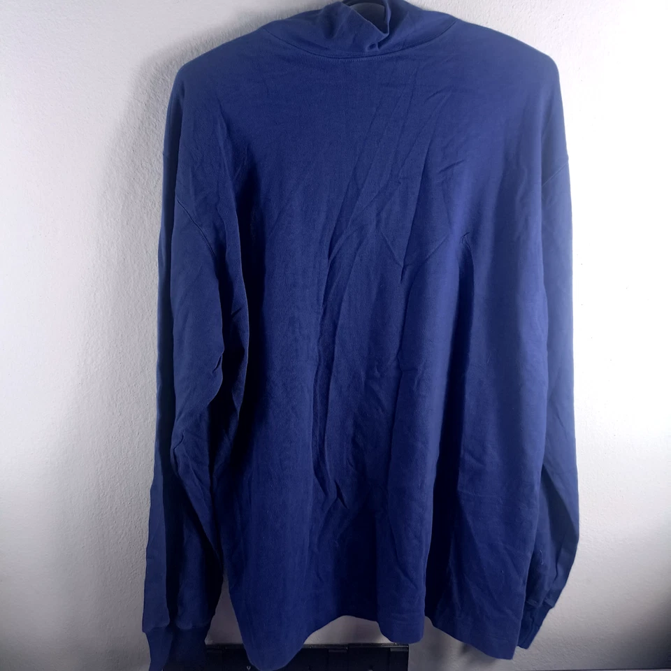 J Crew Mock Neck Sweater 1/4 Zip Knitted Blue Sweater Men Medium Tall New - Image 2 of 3