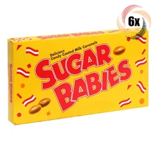 6x Packs | Sugar Babies Delicious Candy Coated Milk Caramels Theater Box | 5oz
