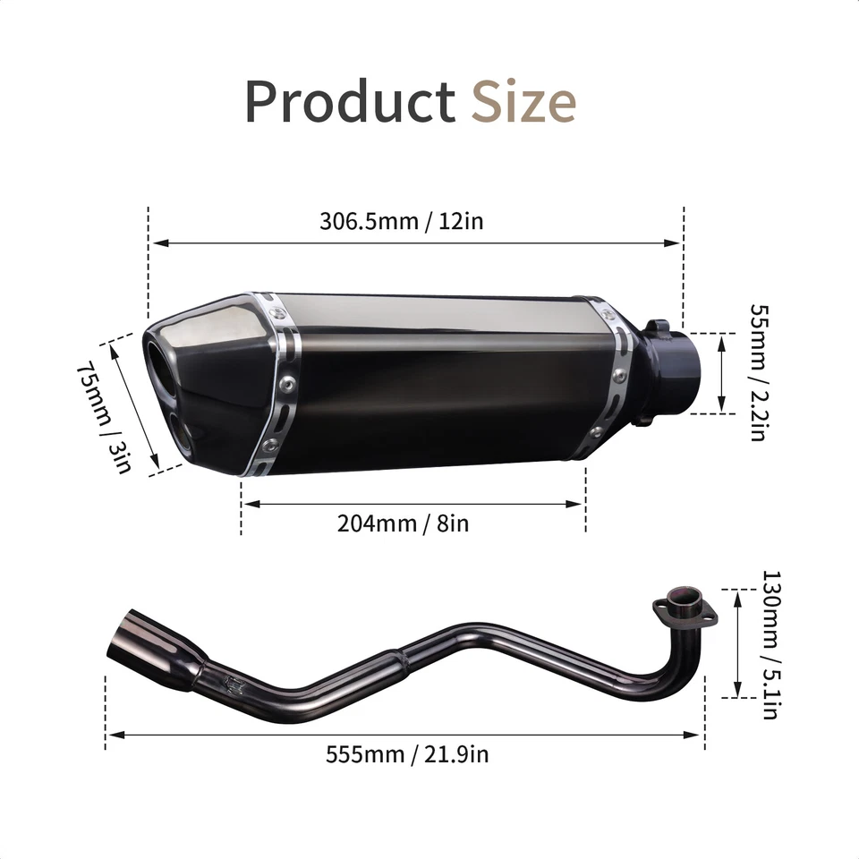 Exhaust System Header Muffler Pipe Low Mount For Honda Grom MSX125 2013-2026 Foto 4 de 4