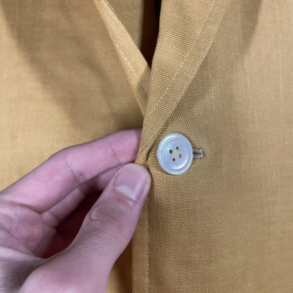 VINTAGE 50s Brooks Brothers Rockabilly Blazer Jacket Size 42 Mustard Yellow - Image 4 of 4