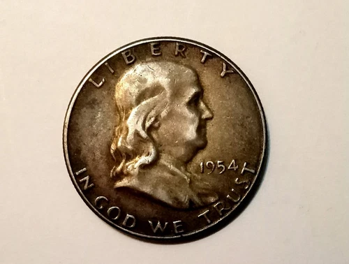 US Franklin 1/2 Dollar 1954 S -  Silver  KM#199- vf