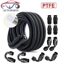 4AN 6AN 8AN 10AN 10FT 20FT Braided Nylon PTFE E85 Fuel Line Hose Fittings Kit