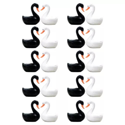 40Pcs Micro Landscape Ornament Cute Swan Statue Cake Topper Birthday Decoration - Picture 3 of 13