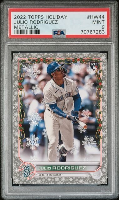 2022 Topps Holiday Julio Rodriguez RC #HW44 METALLIC - PSA 9 MINT - Mariners