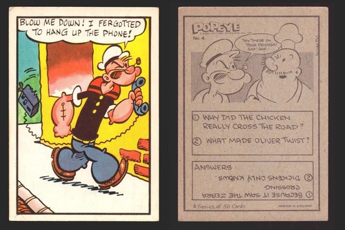 Tarjeta coleccionable vintage de confitería Popeye Chix 1959 tú eliges individuales #1-50 - Imagen 16 de 61